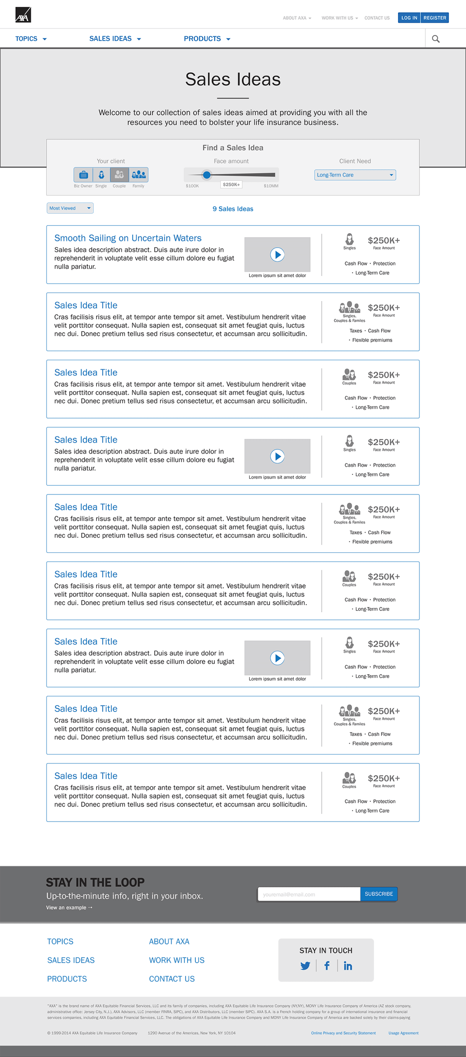 Screenshot of the guided client assessment flow