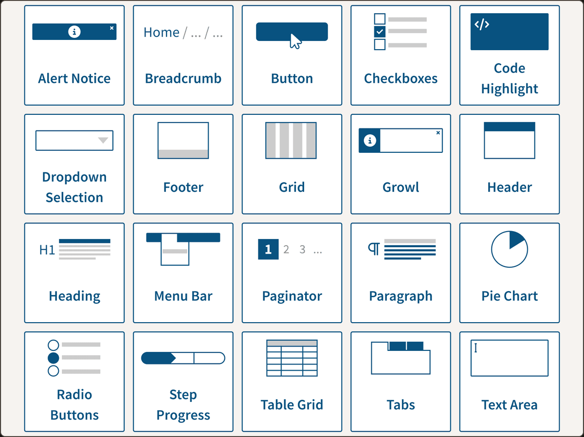 Screenshot of the DragOn UI Builder component palette