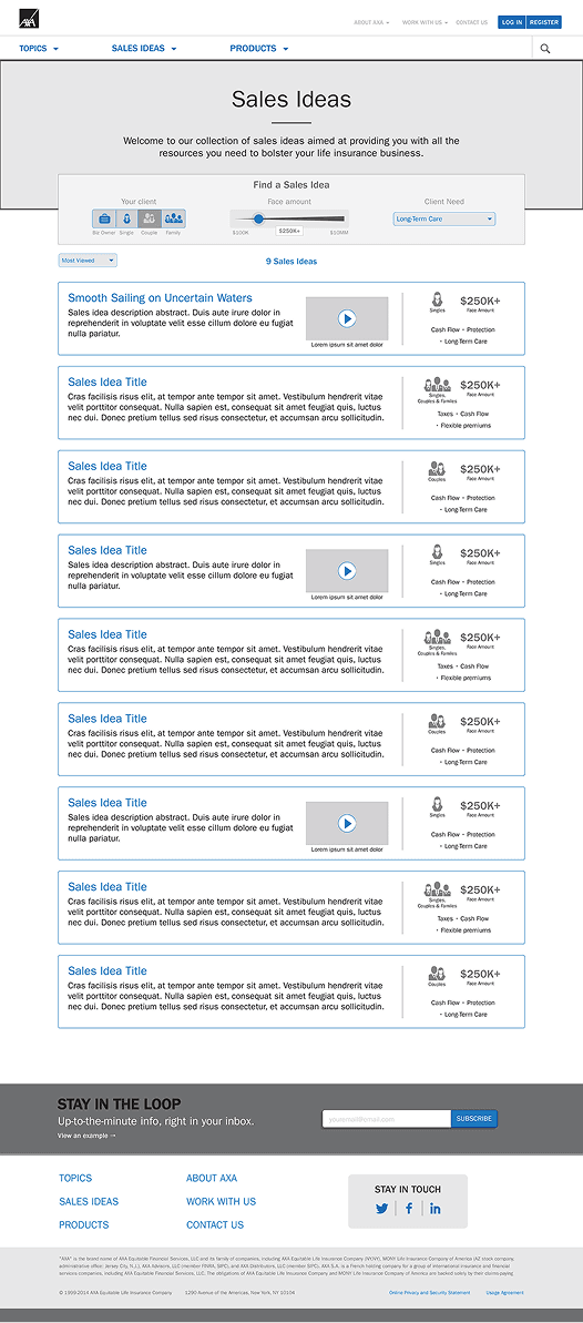 Screenshot of the guided client assessment flow