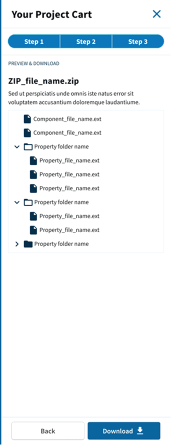 Screenshot of the download review side panel