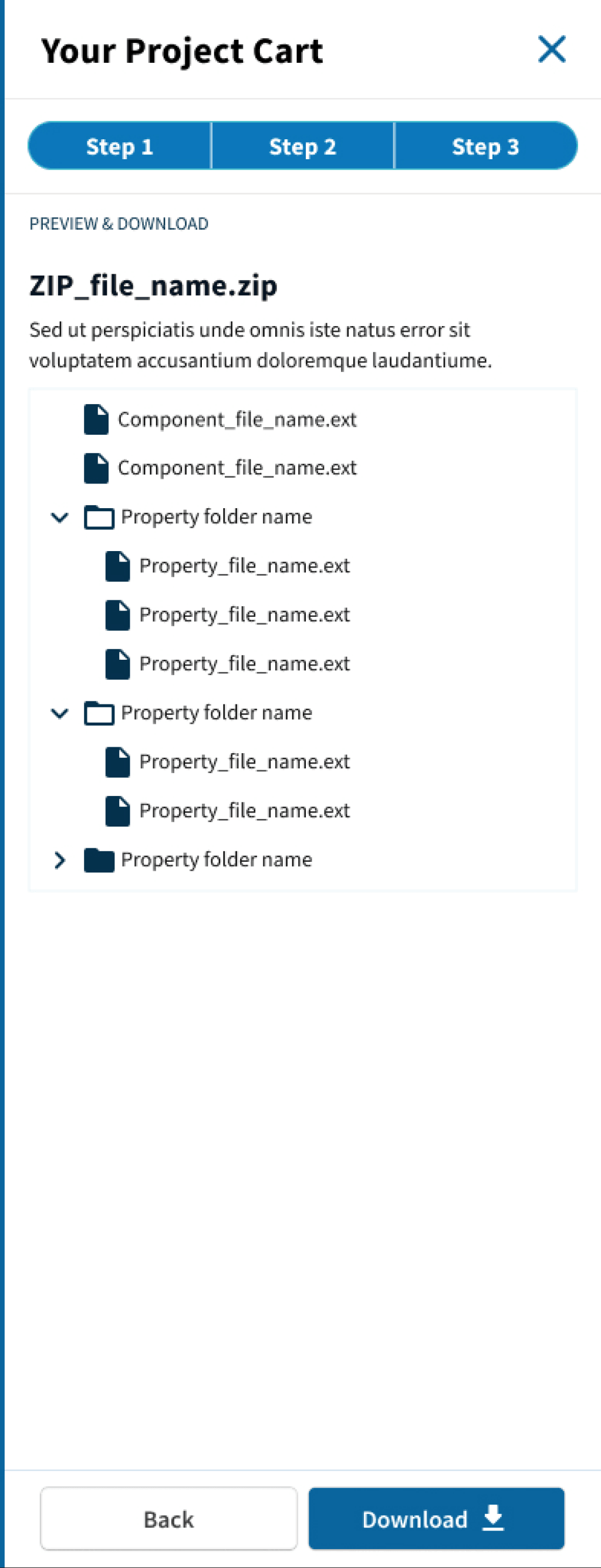 Screenshot of the download review side panel