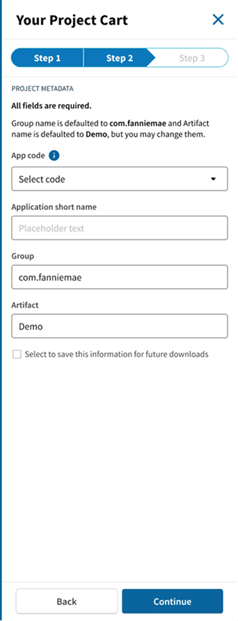 Screenshot of the project metadata side panel