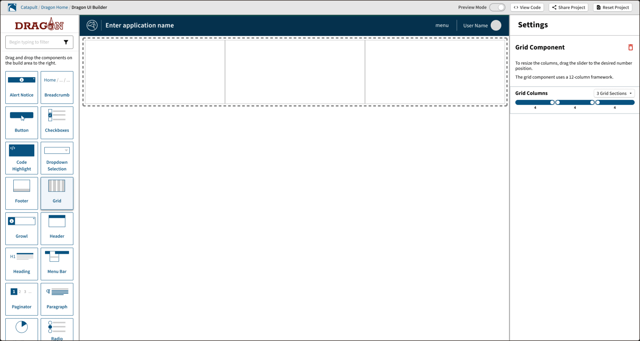 Screenshot of the DragOn UI Builder settings panel